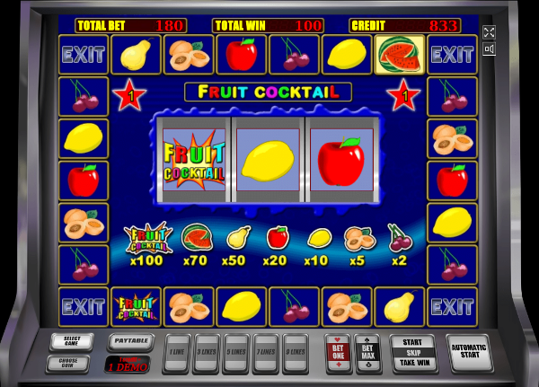 Игровой автомат Fruit Cocktail - вкус победы в казино Вулкан